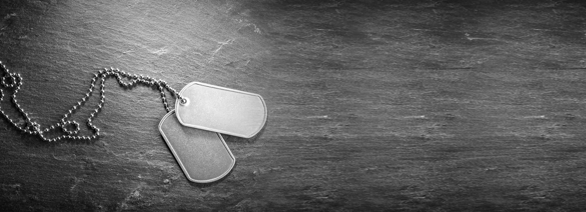 An image of military dog tags.